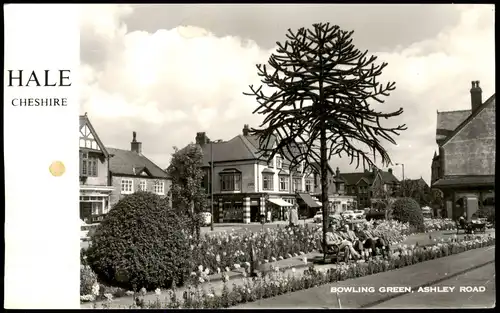 Postcard Hale (Cheshire) Bowling Green, Ashley Road 1963