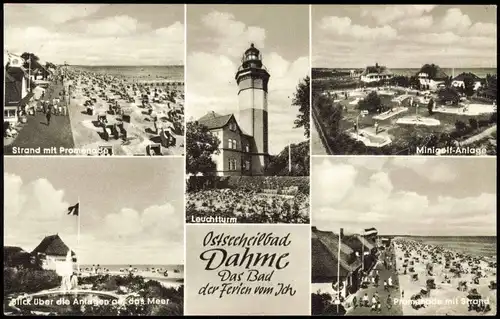 Dahme (Holstein) Mehrbildkarte Umland-Ansichten ua. Strand Leuchtturm 1966