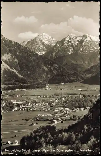 Ansichtskarte Ruhpolding Panorama-Ansicht m. Sonntagshorn u. Reifelberg 1960