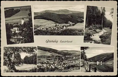 Ansichtskarte Bestwig Mehrbildkarte mit 6 Ortsansichten 1959
