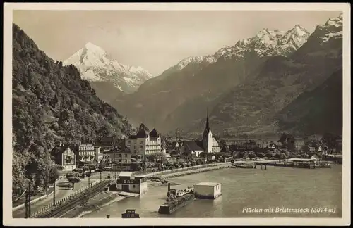 Ansichtskarte Flüelen Panorama mit Bristenstock (3074 m) 1935