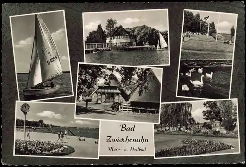 Ansichtskarte Bad Zwischenahn MB: Segelboot, Restaurant, Spielplatz 1962