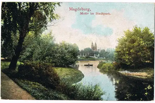 Ansichtskarte Werder-Magdeburg Motiv im Stadtpark 1917