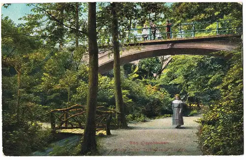 Ansichtskarte Bad Oeynhausen Parkpartie mit Brücke 1912