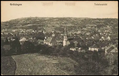 Ansichtskarte Grötzingen (Aichtal) Totalansicht Panorama-Ansicht 1920