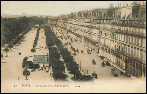 CPA Paris Perspective de la Rue de Rivoli 1910