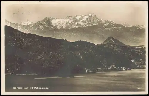 Reifnitz Wörthersee Alpen Panorama 1929   gelaufen mit Stempel REIFNITZ