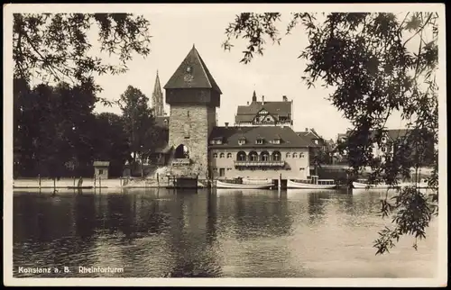 Ansichtskarte Konstanz Partie am Rheintorturm 1940