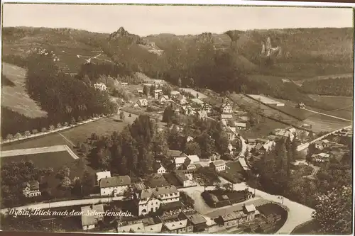 Ansichtskarte Oybin Panorama Blick nach dem Scharfenstein 1920