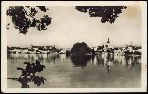 Neuhaus / Böhmen Jindřichův Hradec Blick auf die Stadt 1939  gel. Feldpost WK2