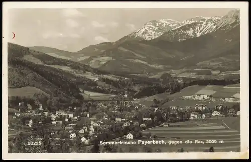 Ansichtskarte Payerbach Stadt 1942  gel. Feldpost WK2 Hirschwang
