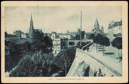 CPA Metz Rue de la Garde 1922  gel. Mischfrankatur