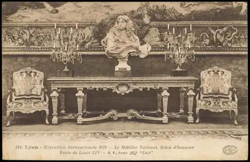 Lyon Expo Internationale Le Mobilier National. Salon d'honneur 1914