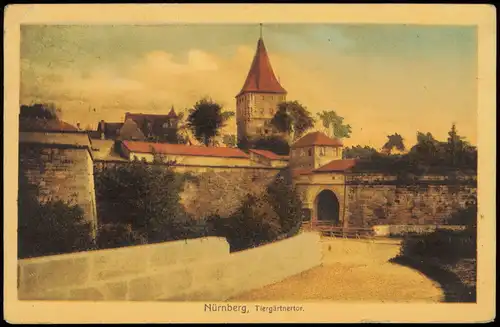 Ansichtskarte Nürnberg Tiergärtnertor. 1909