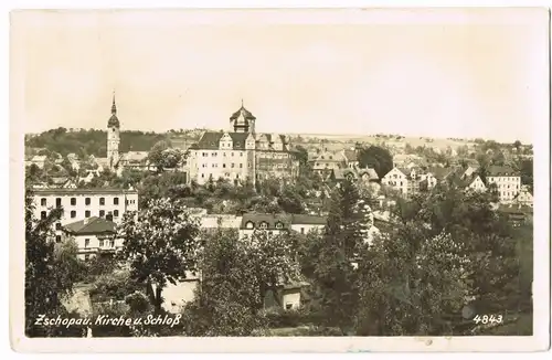 Ansichtskarte Zschopau Stadtpartie 1953