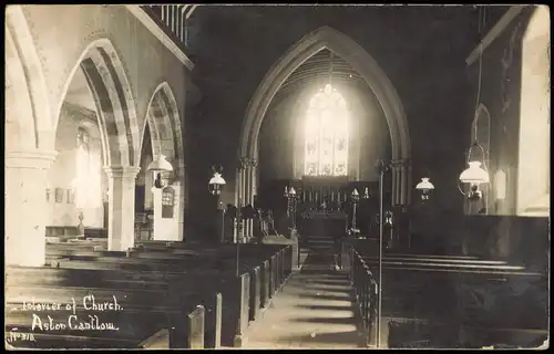 Aston Cantlow (Warwickshire) Interier Church - Foto-Postcard 1913