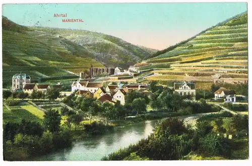 .Nordrhein-Westfalen Ahrtal - Landschaft und Blick auf MARIENTAL 1916/1909