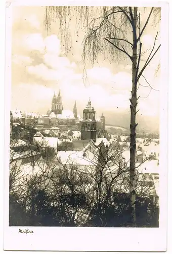 Ansichtskarte Meißen Panorama-Ansicht Winter 1930