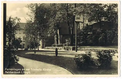 Ansichtskarte Reichenbach (Vogtland) Trinitatiskirche Park-Anlagen 1960