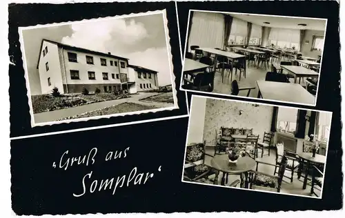 Ansichtskarte Somplar Evgl. Erholungsheim Innen-/Außenansicht 1960