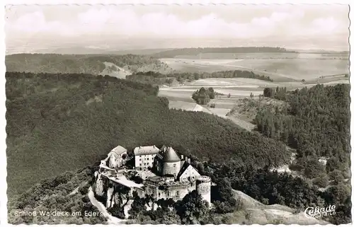Waldeck (am Edersee) Schloss Waldeck (Castle) vom Flugzeug aus 1977