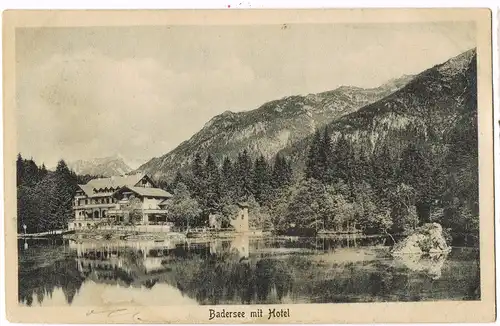 Ansichtskarte Grainau Badersee mit Hotel 1925