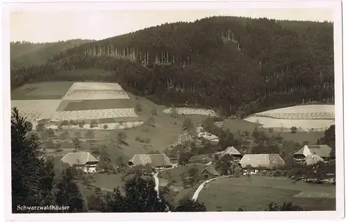 Ansichtskarte Schwarzwaldhäuser (ohne Ortsangabe) 1937   gel Stempel NEUENBÜRG