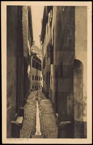 Ansichtskarte Freiburg im Breisgau Straßen Partie (Kleine Gasse) 1922