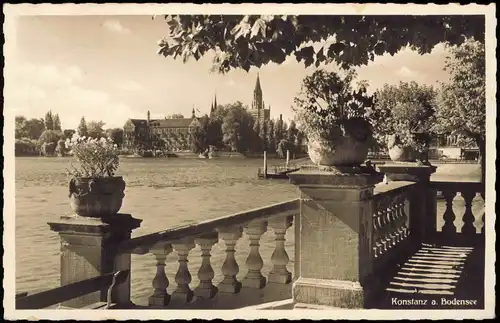 Ansichtskarte Konstanz Ufer-Partie mit Stadt Teilansicht 1940