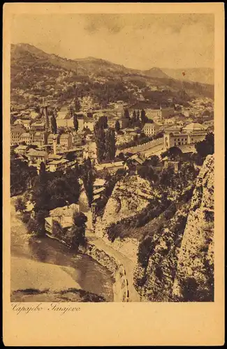 Postcard Sarajevo Stadtpartie 1923