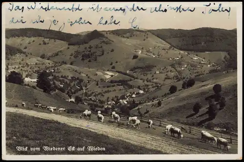 Ansichtskarte Wieden (Schwarzwald) Kurhaus Wiedener Eck 1935