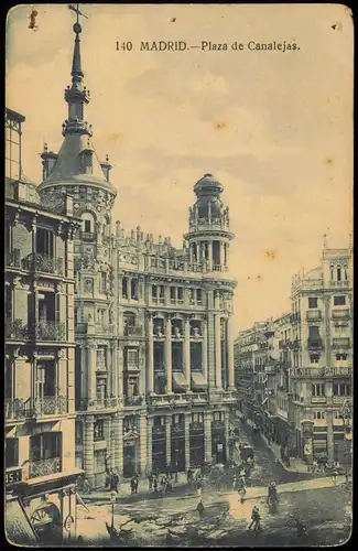 Postales Madrid Strassen Ansicht Plaza de Canalejas 1910