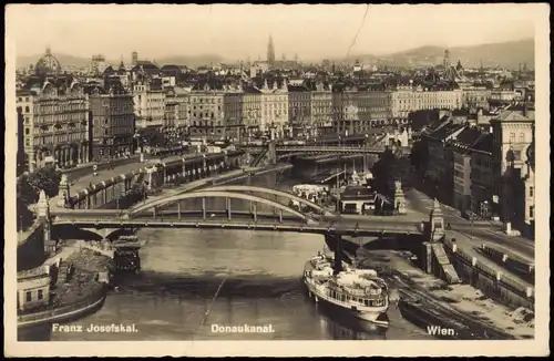Ansichtskarte Wien Panorama-Ansicht Franz Josefskai Donau Kanal 1938