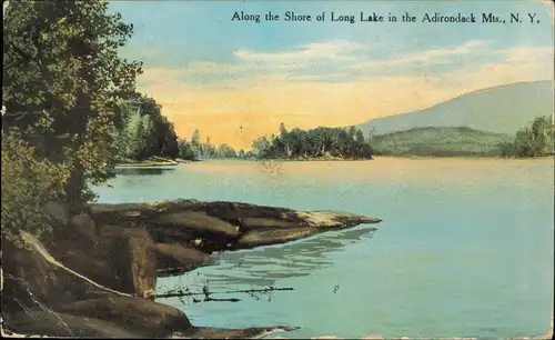 New York City Along the shore of Long Lake in the Adirondack Mts., N. Y. 1920