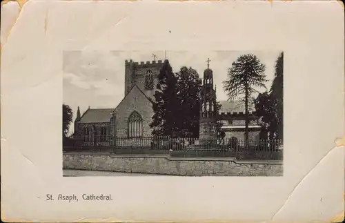 Postcard St. Asaph Cathedral, Ortsansicht, Town View 1920