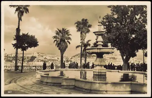 Postcard Lissabon Stadt vom Brunnen 1935