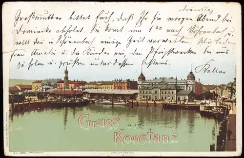 Ansichtskarte Litho AK Konstanz Hafen, Landungssteg 1900