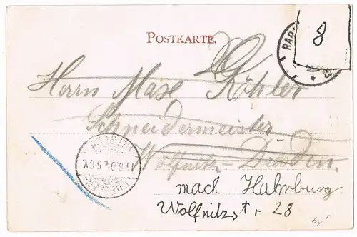 Ansichtskarte Rabenau II. Eisenbahnbrücke 1904