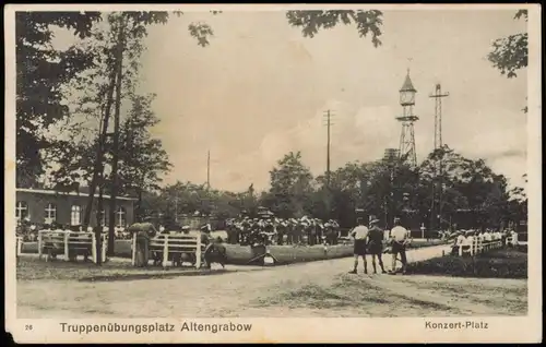Ansichtskarte Altengrabow Konzert-Platz Uhrturm Truppenübungsplatz 1931