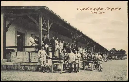 Königsbrück Kinspork Neues Lager mit Soldaten - Truppenübungsplatz 1909