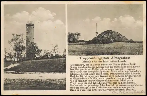 Ansichtskarte Altengrabow Truppenübungsplatz Turmu. Hügel 1932