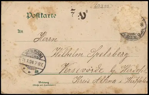 Frankfurt am Main Zeil, Geschäfte - Straßenbahn - Standuhr 1904