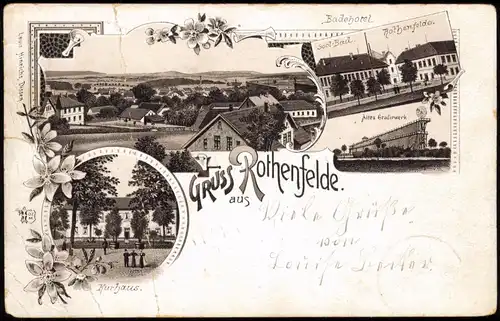 Litho AK Bad Rothenfelde Mehrbild-AK mit Badehotel, Panorama  Kurhaus 1900