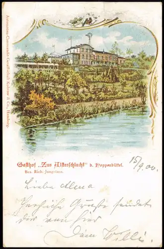 Ansichtskarte Litho AK Poppenbüttel-Hamburg Gasthof Zur Alsterschlucht 1905