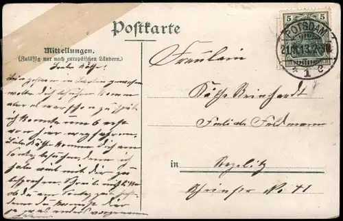 Ansichtskarte Litho AK Jagd Jäger Mehrbild - Hirsch 1913   gel. Stempel Potsdam