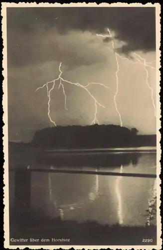 Ansichtskarte Wermsdorf Blitze - Gewitter am Horstsee 1956