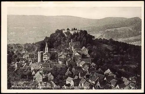 Lindenfels (Bergstraße) Panorama-Ansicht Blick vom Schenkenberg 1955
