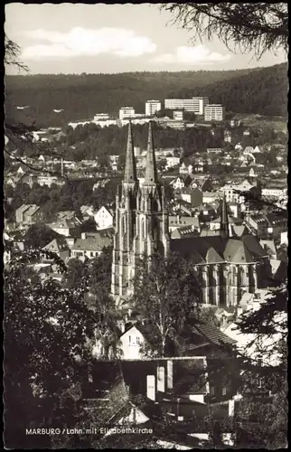 Ansichtskarte Marburg an der Lahn Stadt Panorama mit Elisabethkirche 1971
