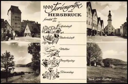 Hersbruck Mehrbildkarte mit Feriengrüssen u. Ortsansichten 1960