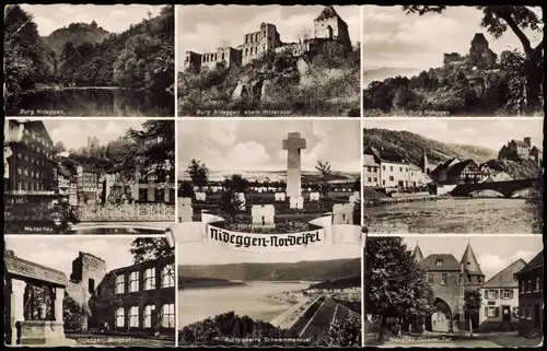 Nideggen (Eifel) Mehrbild-AK mit 9 Ortsansichten Stadtteilansichten 1956